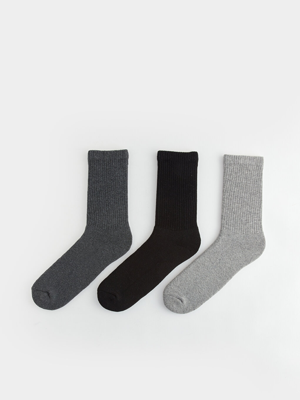 Мужские носки, 3 предмета LCW ACCESSORIES, антрацит полосатые мужские носки 3 шт в упаковке lcw accessories
