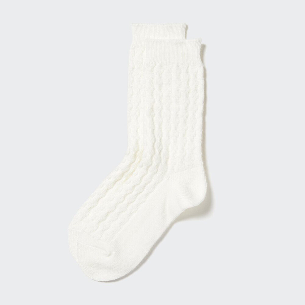 

Женские носки Uniqlo HEATTECH с узором, молочно-белый