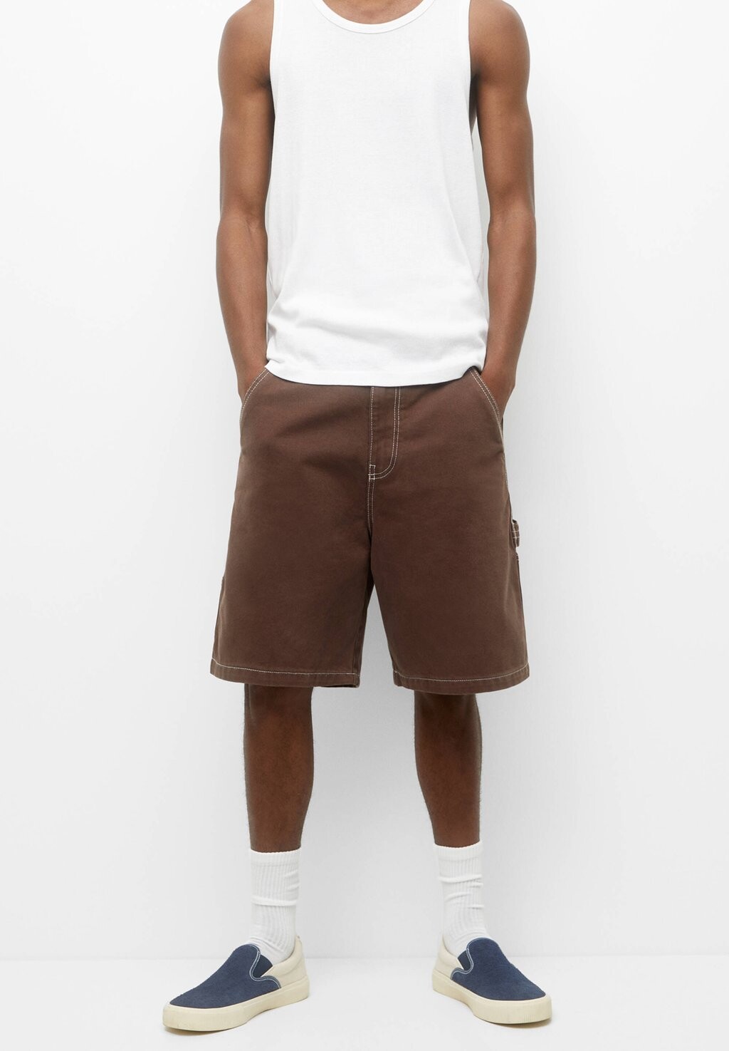 

Шорты джинсовые Carpenter Bermuda PULL&BEAR, цвет dark red