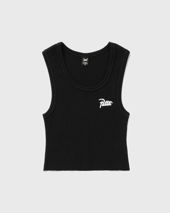 

Топ Patta Cropped Waffle Tank Top, черный