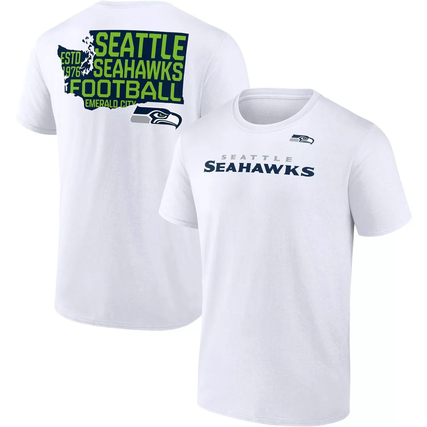

Мужская белая футболка с логотипом Seattle Seahawks Hot Shot State Fanatics