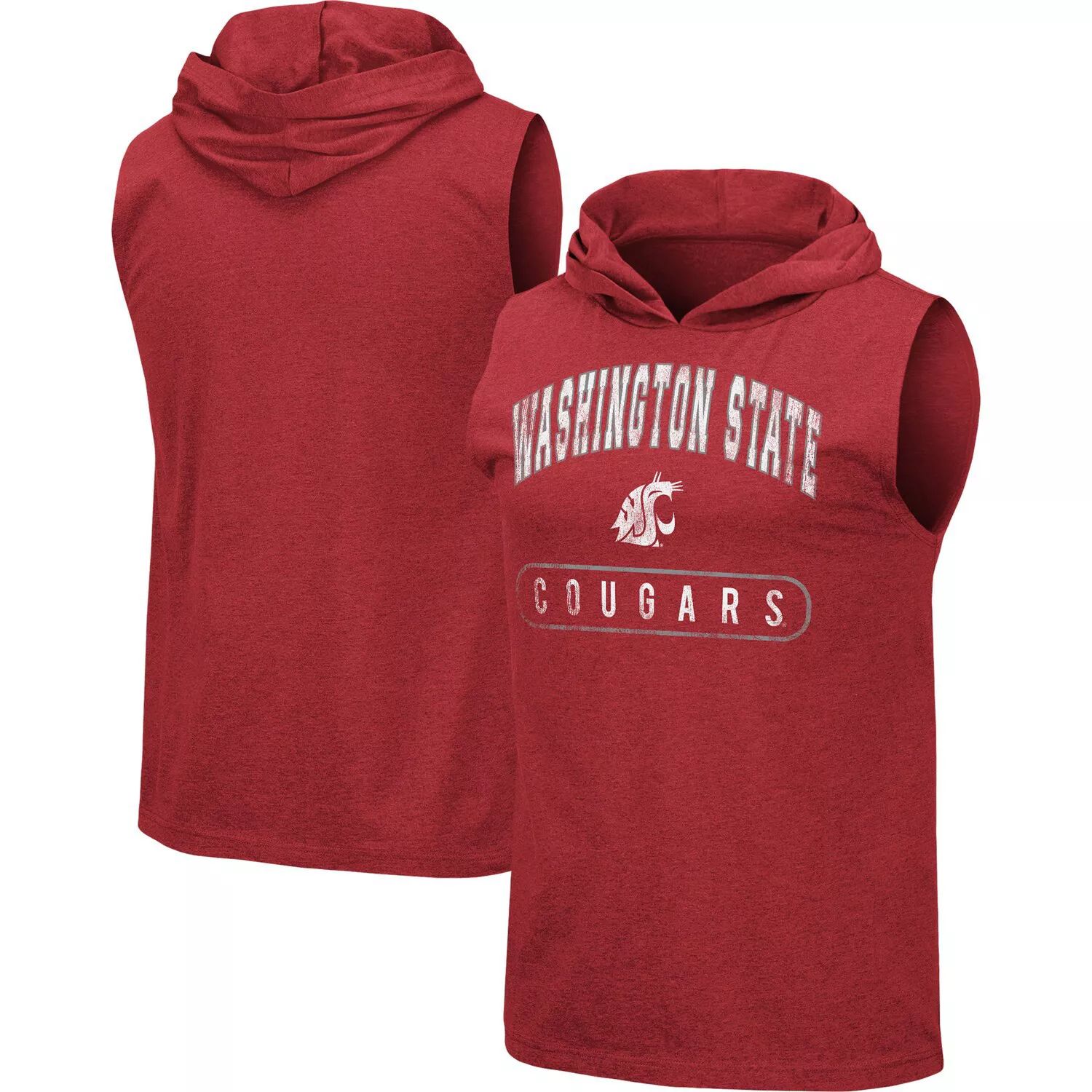 

Мужская футболка Colosseum Crimson Washington State Cougars Varsity с капюшоном на бретелях