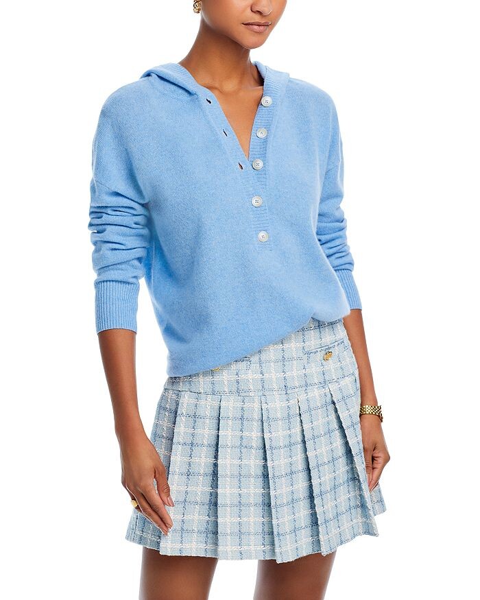 

Кашемировый свитер с капюшоном AQUA Cashmere x Venus Williams, синий