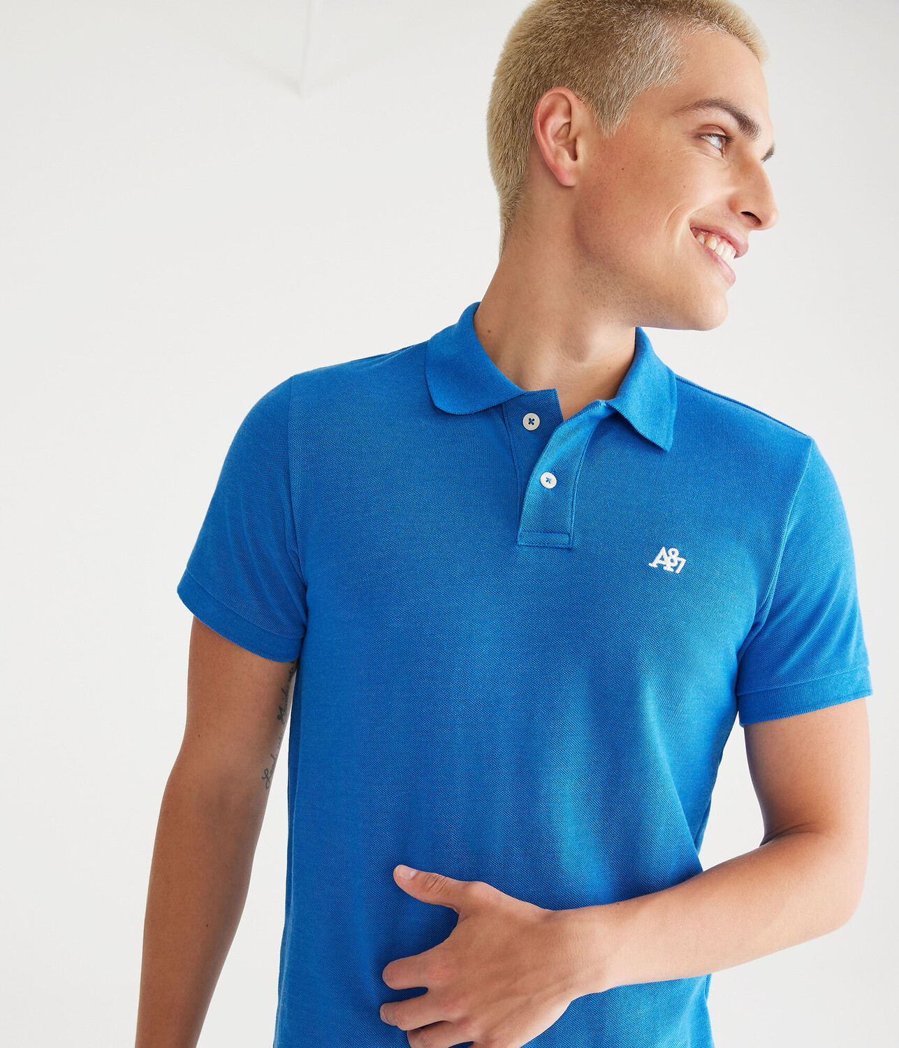 

Поло из пике с логотипом A87 Aeropostale, зеленый