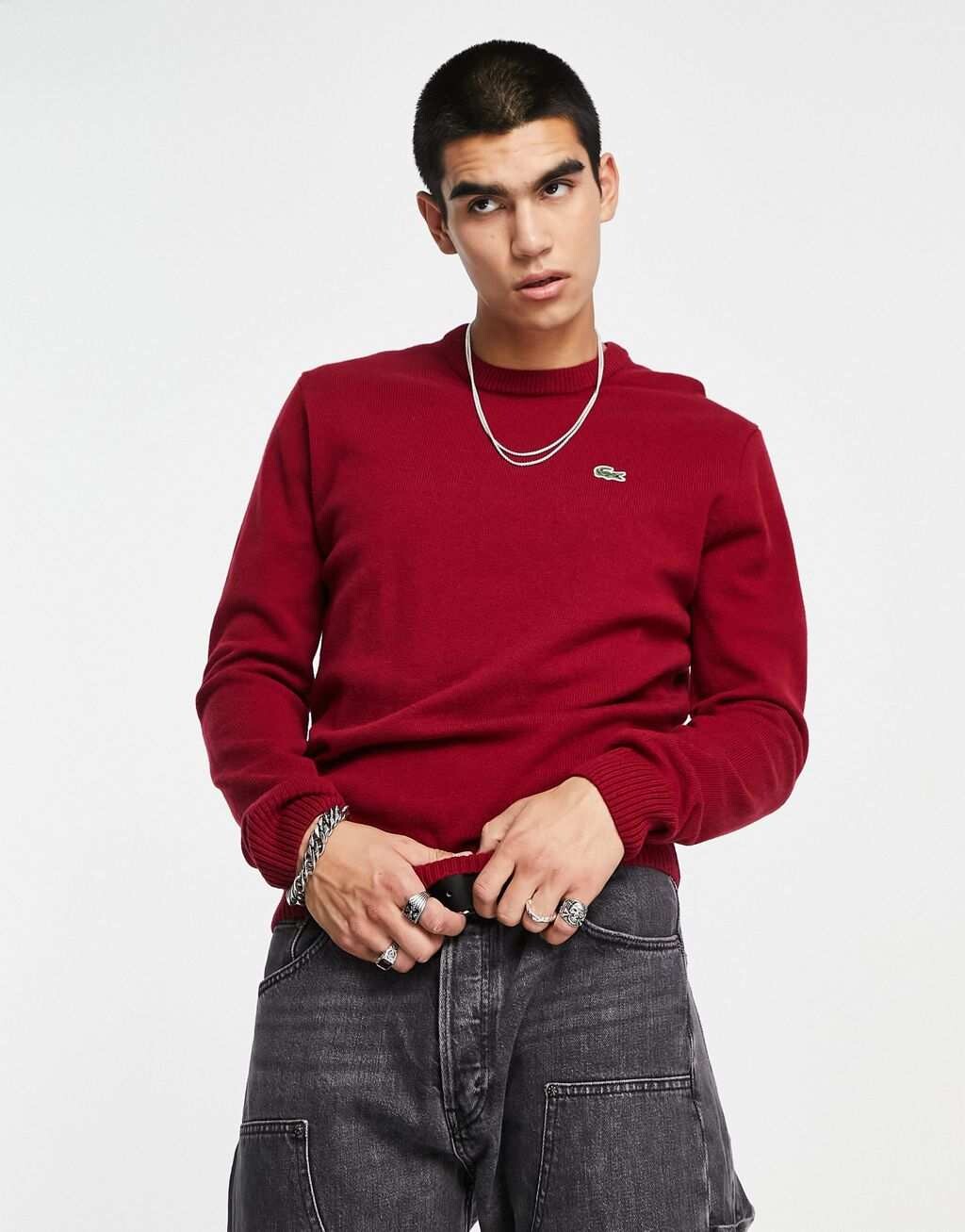 

Красный джемпер с круглым вырезом Lacoste
