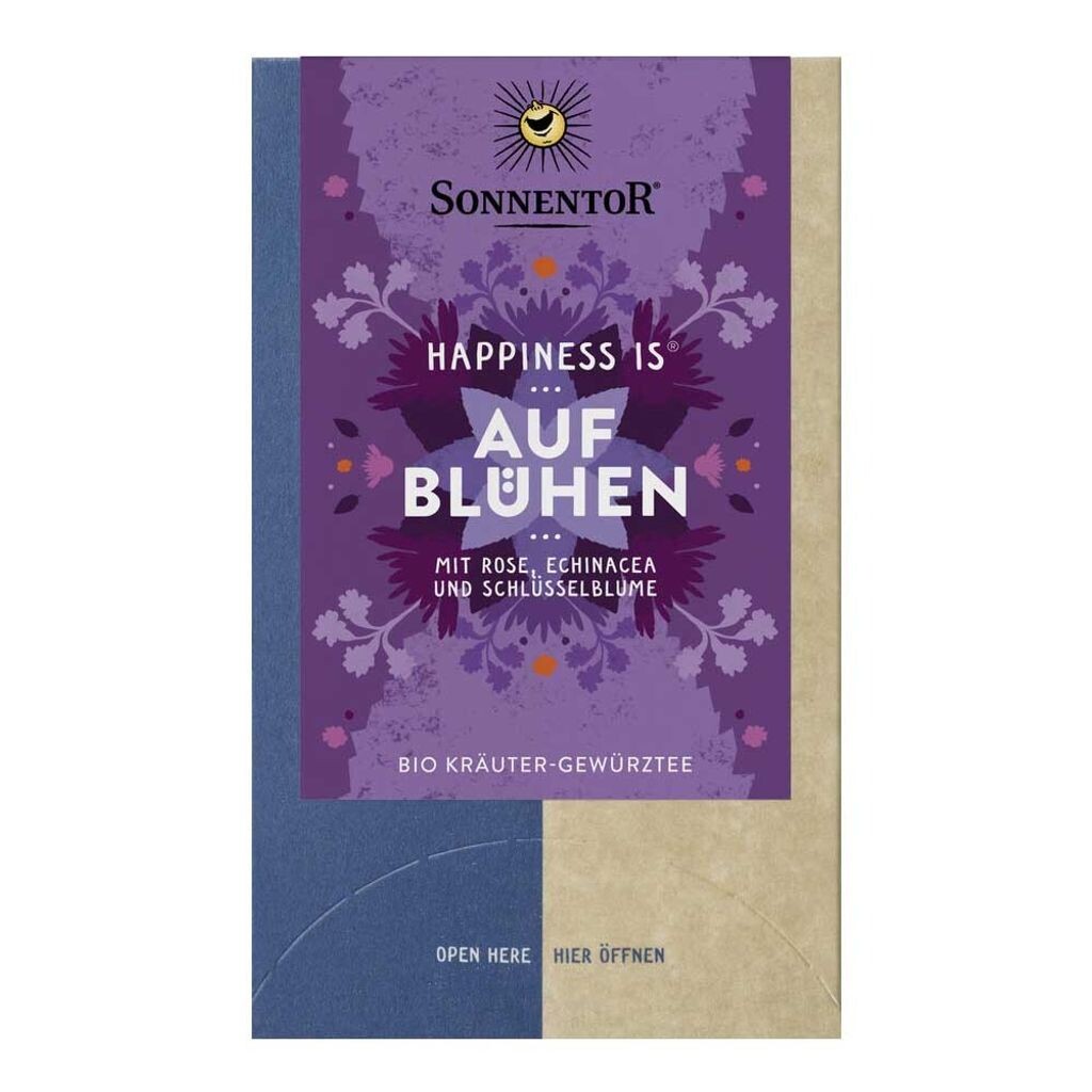 

Sonnentor Blooming Tea Happiness — двухкамерный пакетик, 27 г.