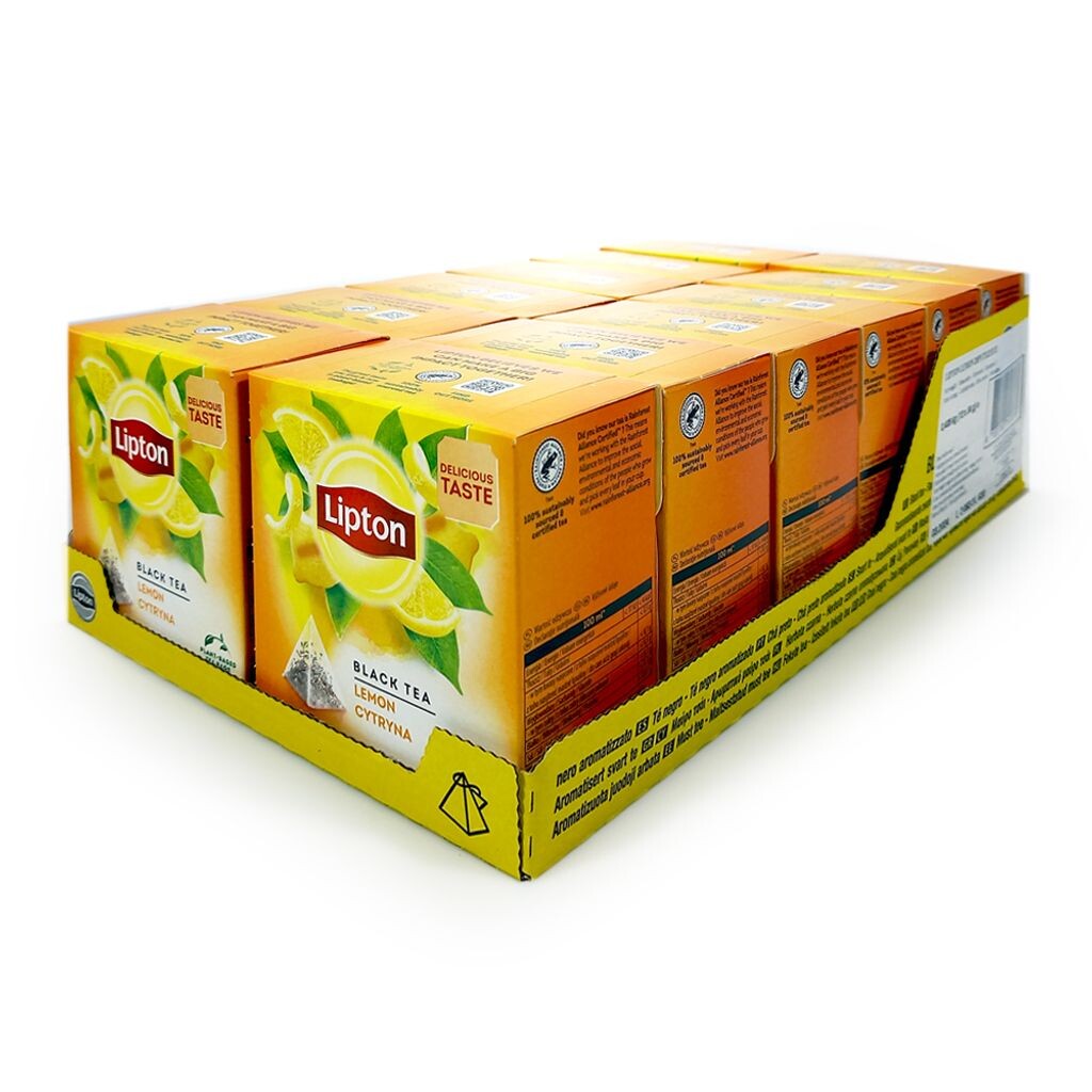 

Lipton Черный чай с лимоном, упаковка 20 х 12 шт.