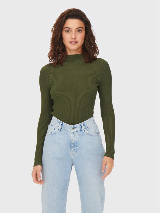 Облегающий свитер Only, зеленый