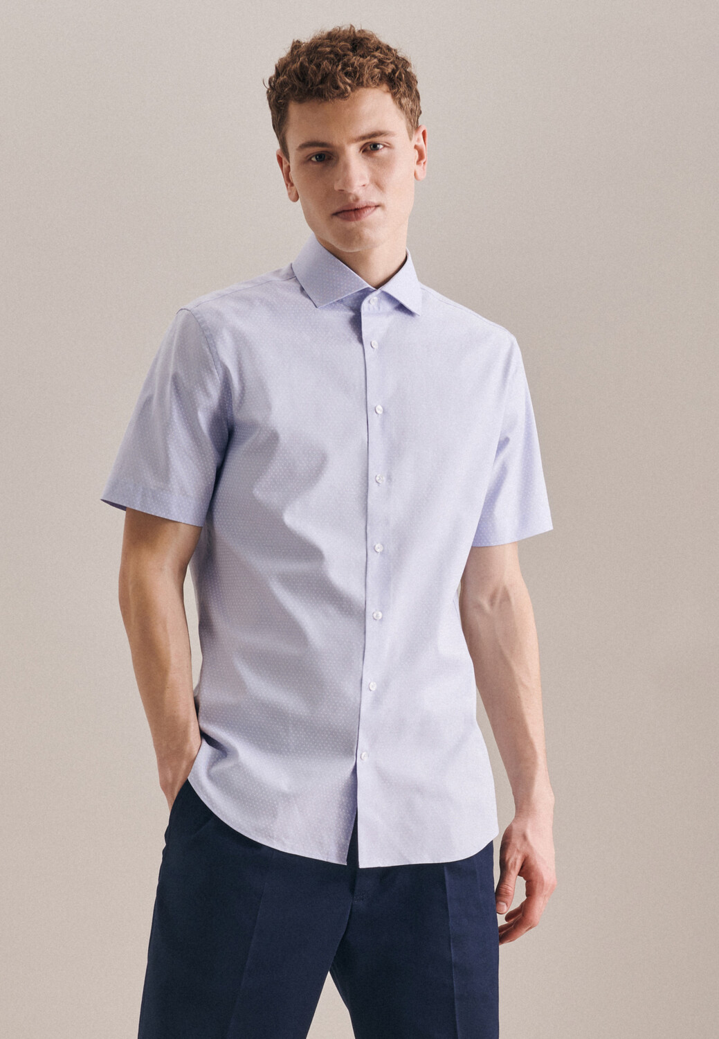 

Рубашка Seidensticker Oxford Shaped, светло синий