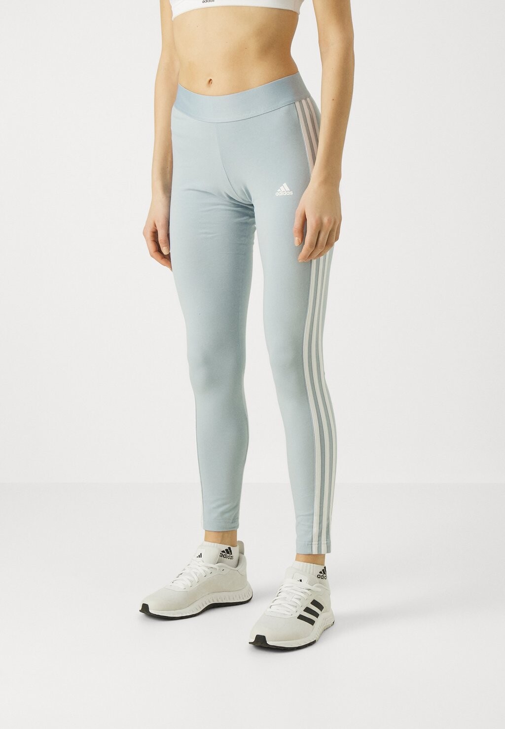 

Леггинсы ESSENTIALS 3 STRIPES LEGGINGS adidas Sportswear, цвет blue/white