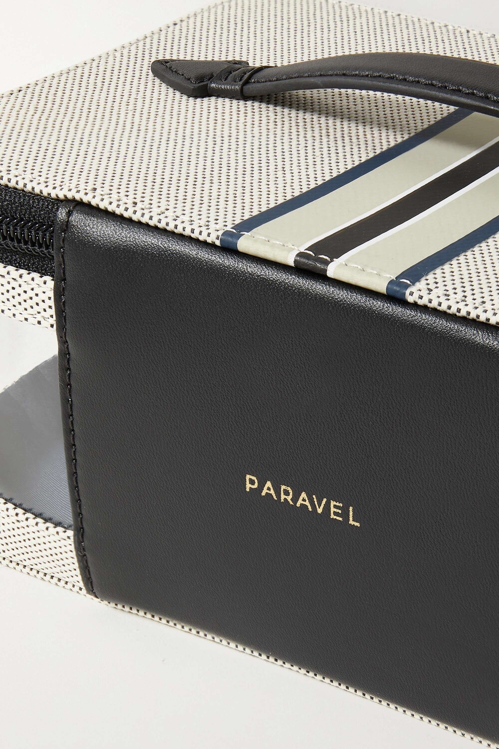 

PARAVEL Холщовая косметичка Cabana See-All с отделкой из каучука и веганской кожи, белый
