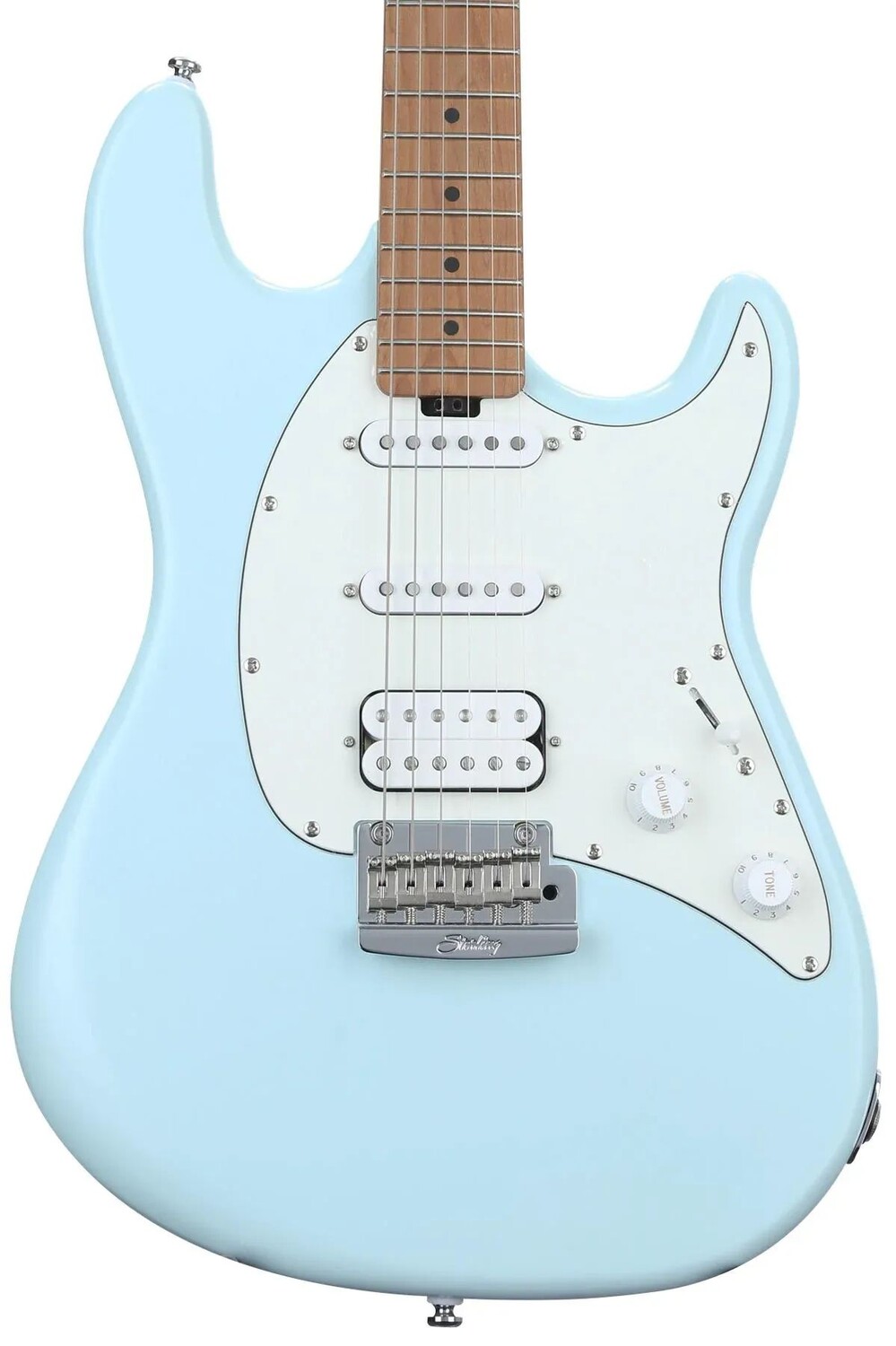 

Электрогитара Sterling By Music Man Cutlass CT50HSS Dent 'n' Scratch - Daphne Blue Satin