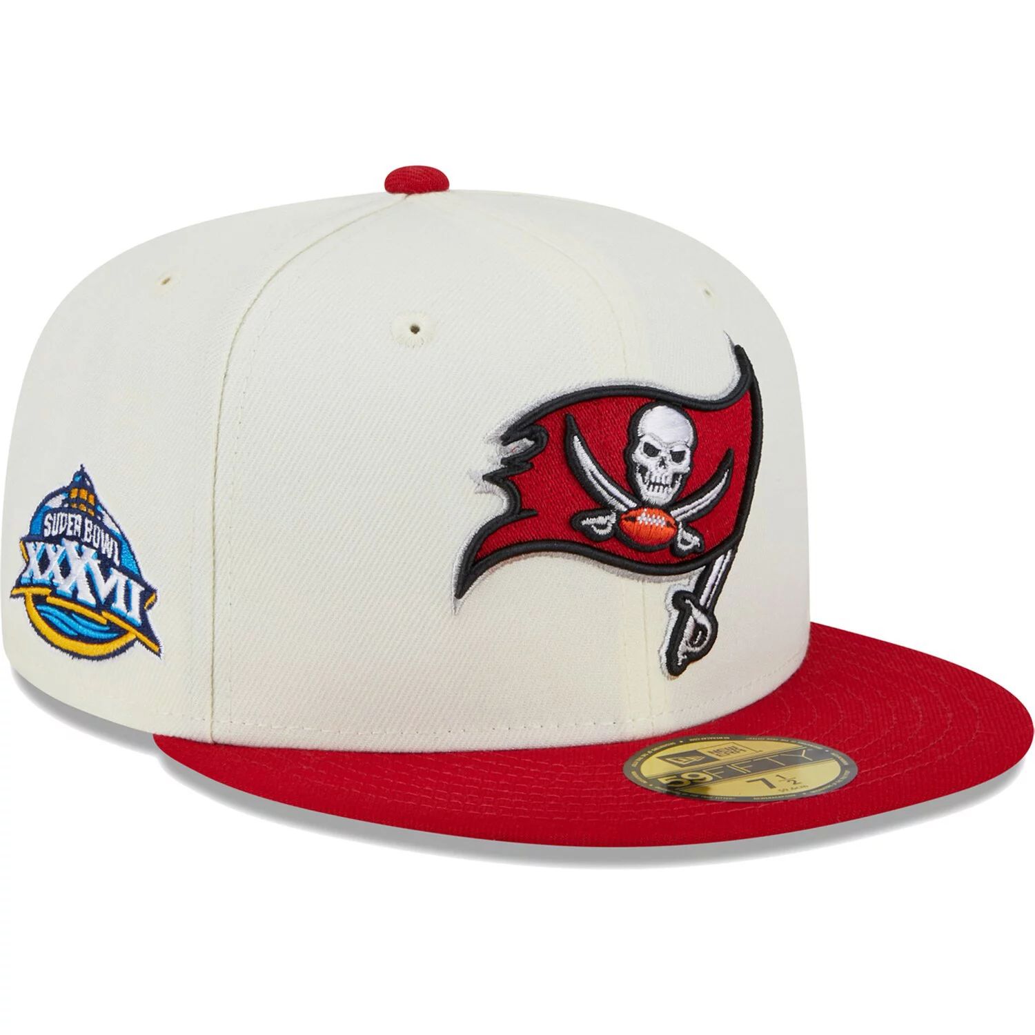 

Мужская приталенная кепка New Era кремового цвета Tampa Bay Buccaneers Retro 59FIFTY