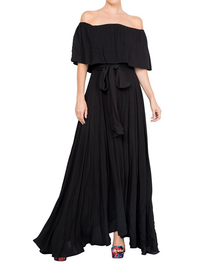 Женское платье макси Morning Glory Meghan Los Angeles, черный юбка макси на декоративном поясе резинке