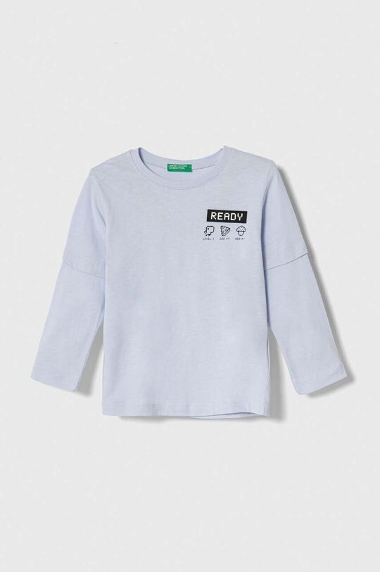 

Детская хлопковая футболка с длинными рукавами United Colors of Benetton, синий