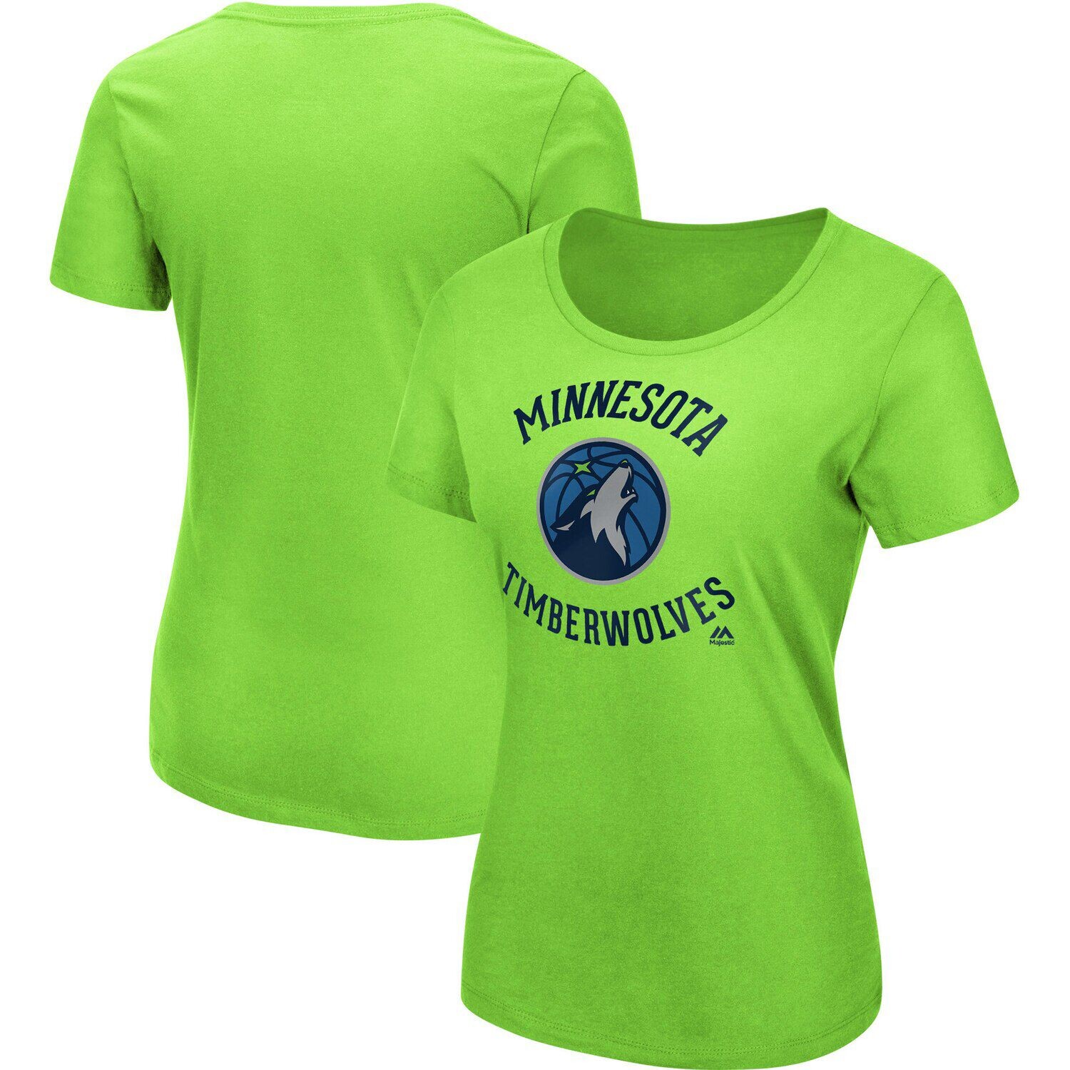 

Женская зеленая футболка Majestic Minnesota Timberwolves The Main Thing Majestic, Зеленый