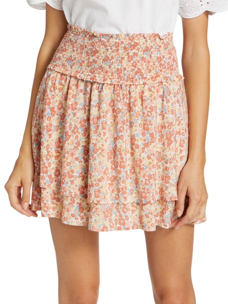 

Многослойная мини-юбка Addison Rails, цвет Coral Multi