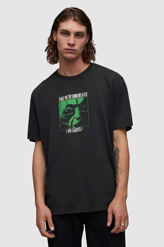 

Футболка Zeta из хлопка AllSaints, черный