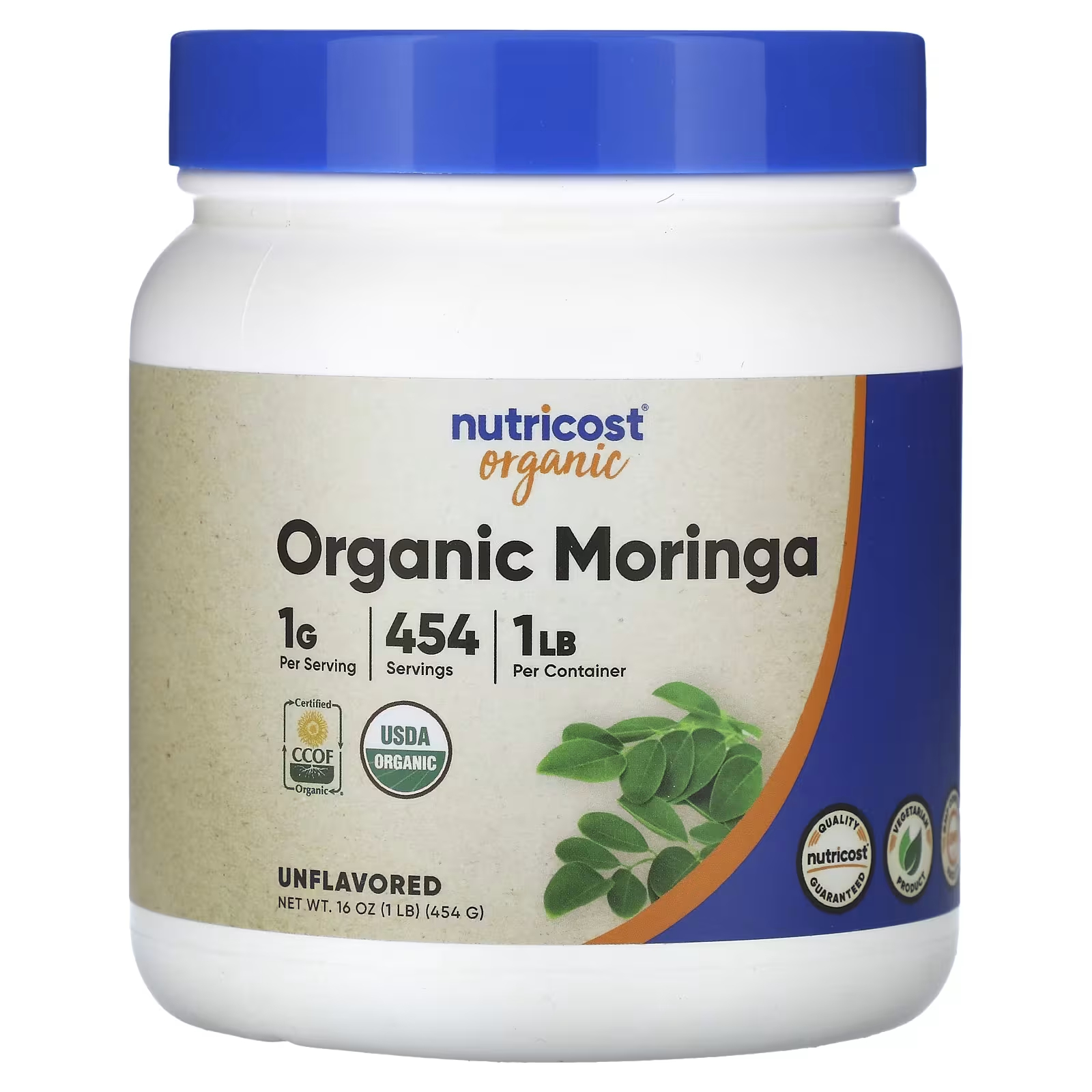 Органическая моринга Nutricost, 454 г essential living foods органическая моринга и спирулина 170 г 6 унций