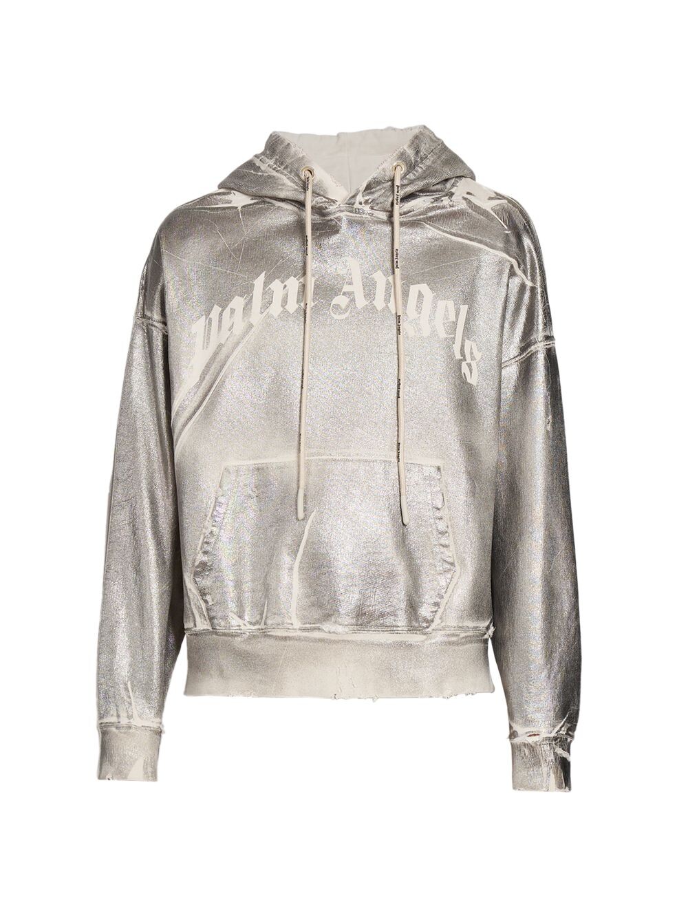 

Худи с металлическим логотипом Palm Angels, серый
