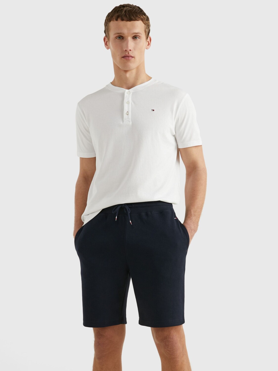 

Топ Tommy Hilfiger Henley Lounge с короткими рукавами, белый