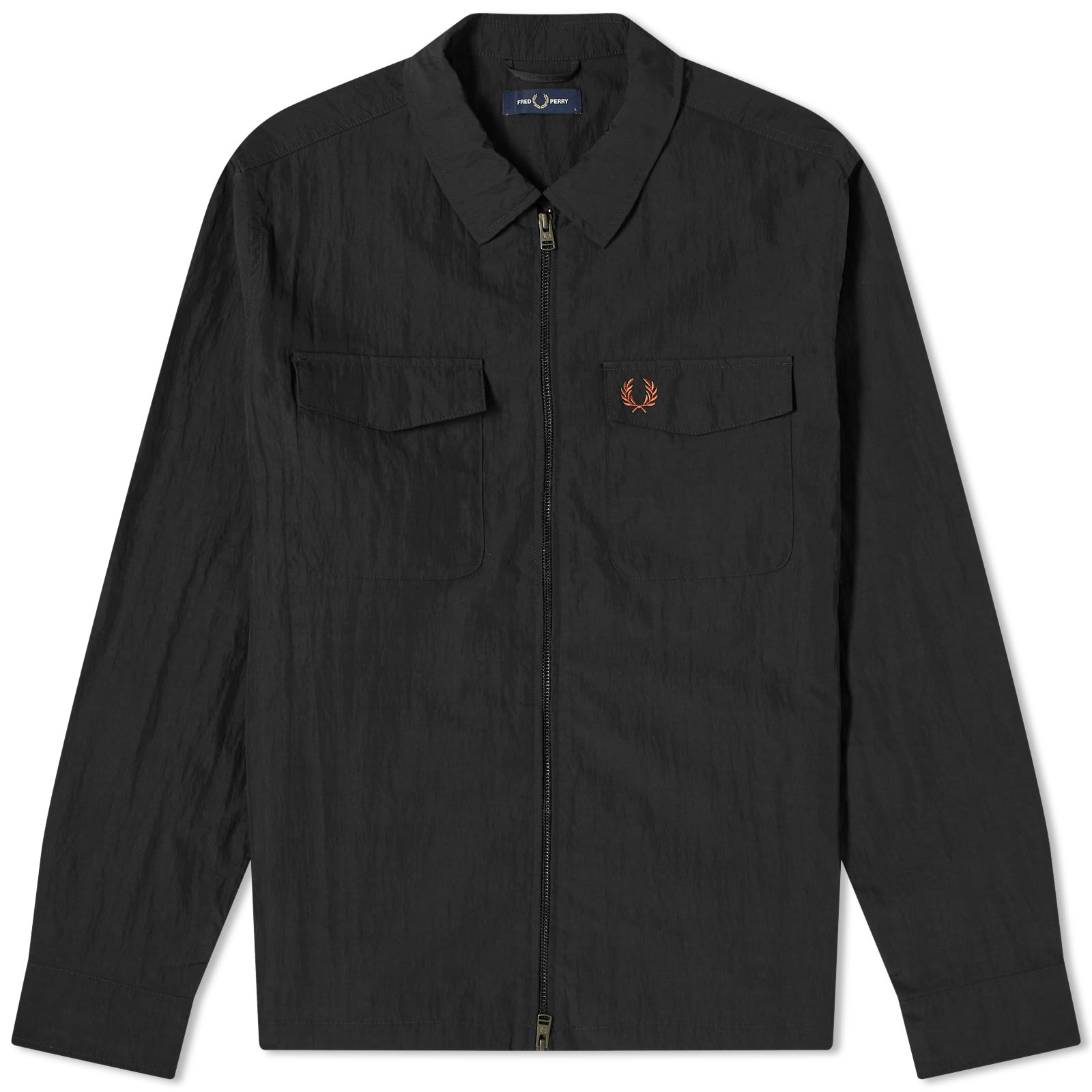 Рубашка Fred Perry Zip Overshirt, черный рубашка fred perry utility overshirt цвет gunmetal
