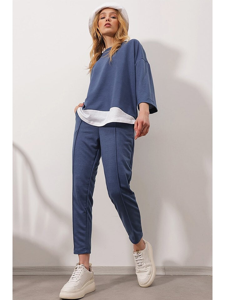 

Тканевые брюки Trend Alacati 2tlg Outfit, темно-синий