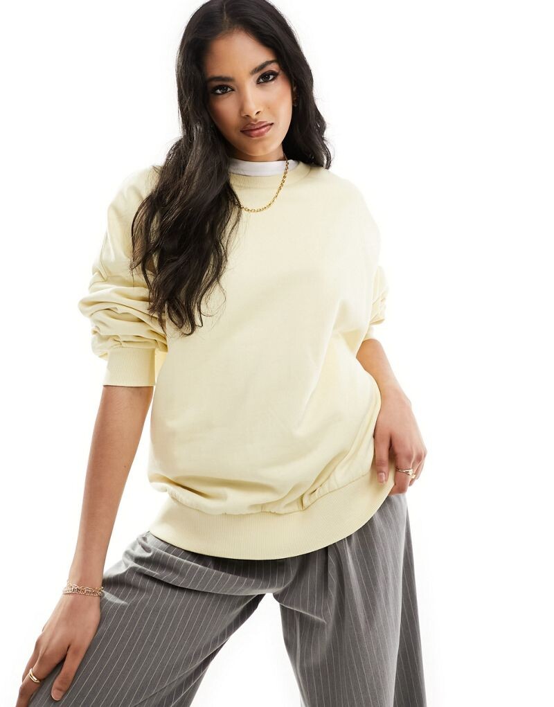 

Толстовка оверсайз цвета мытого лимона ASOS DESIGN
