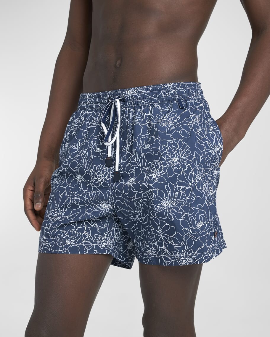 

Мужские нейлоновые плавки с цветочным принтом Loro Piana