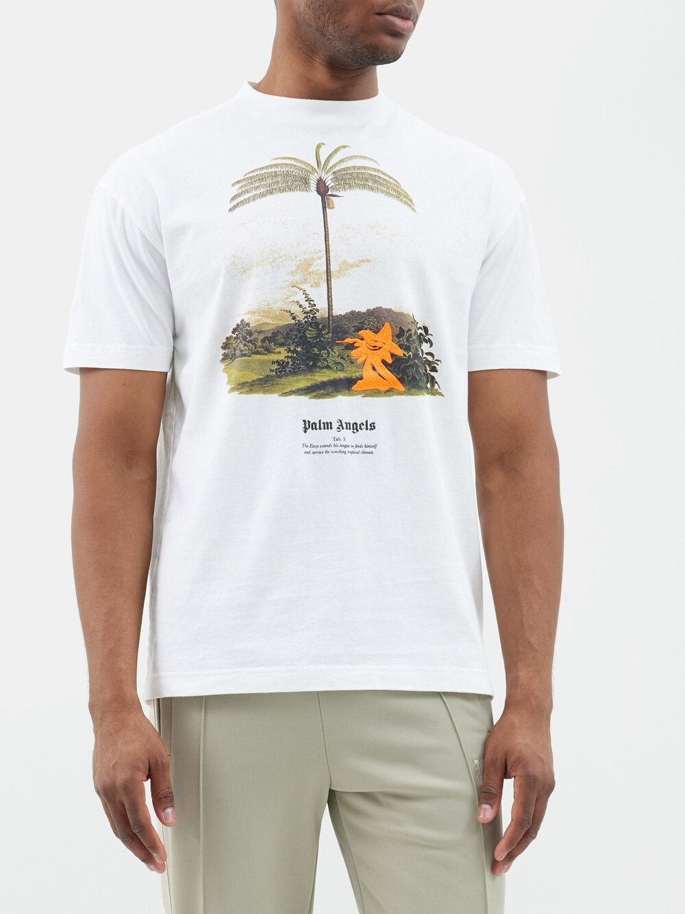 

Футболка enzo from the tropics из хлопкового джерси с принтом Palm Angels, белый