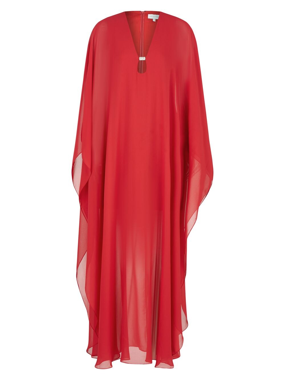 

Платье Paula из шифона и крепа Halston, красный