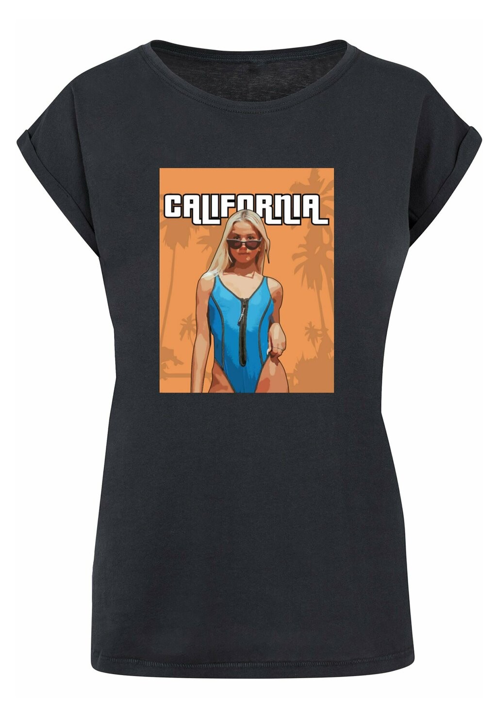 

Футболка с принтом GRAND CALIFORNIA EXTENDED SHOULDER TEE Merchcode, цвет navy