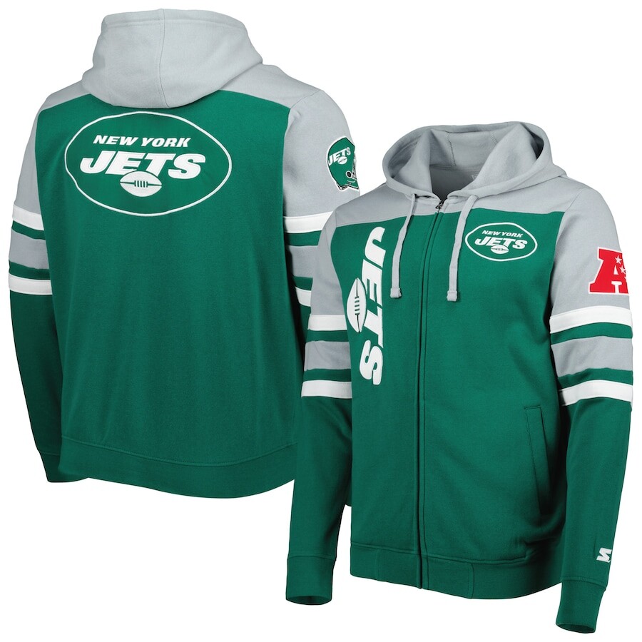

Толстовка на молнии Starter New York Jets, зеленый