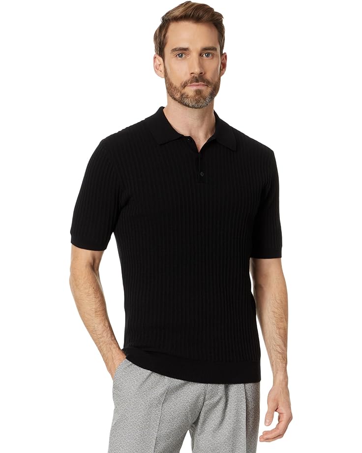 

Топ Karl Lagerfeld Paris Textured Three-Button Short Sleeve Knit, черный