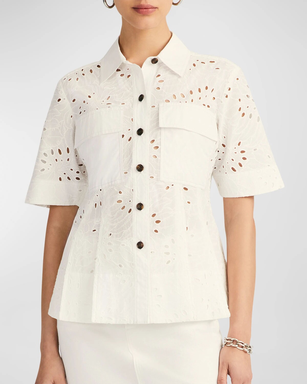 

Рубашка Cilou с люверсами Derek Lam 10 Crosby, цвет Whitewhite