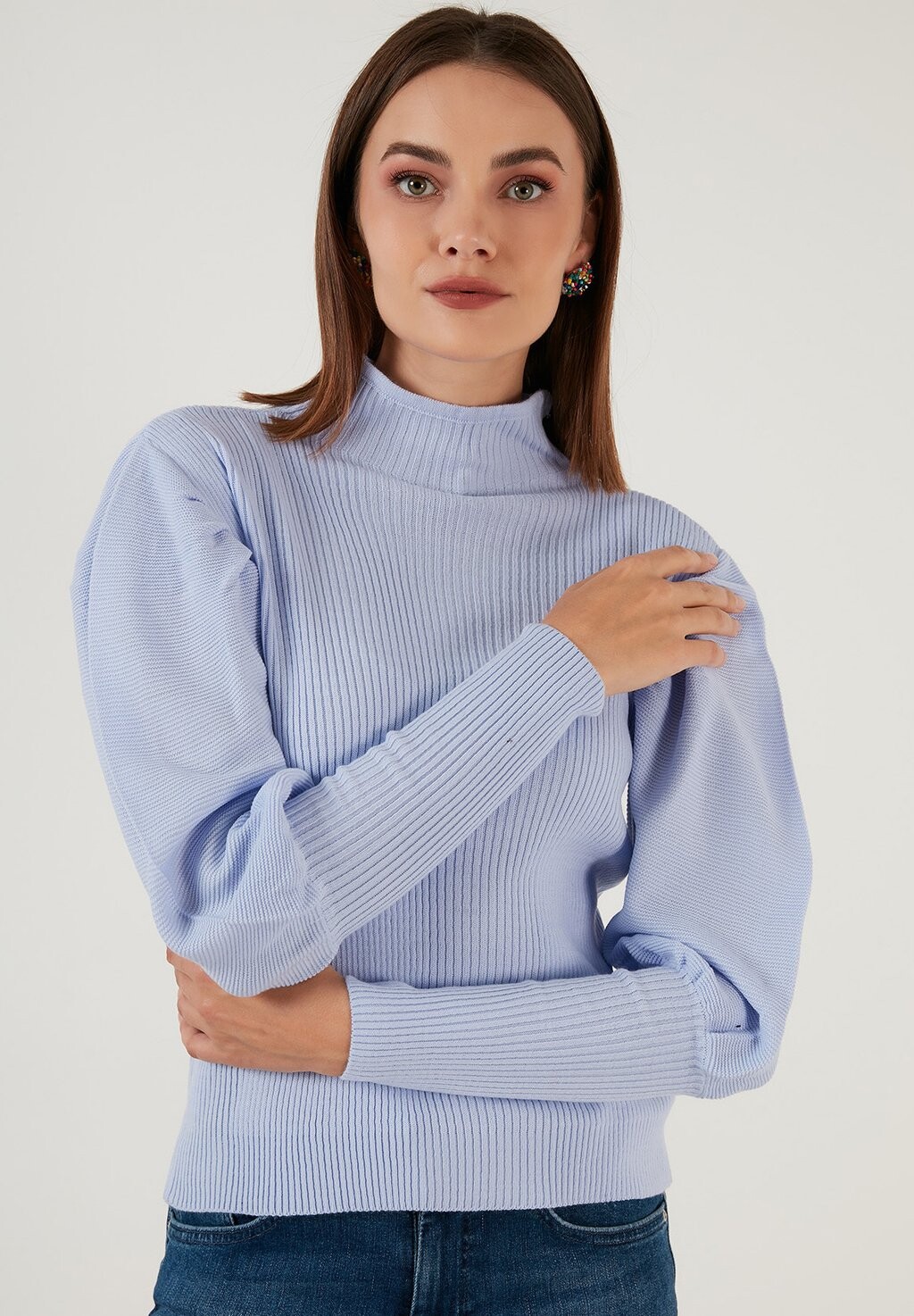 

Свитер LELA Regular Fit, синий, Синий;серый