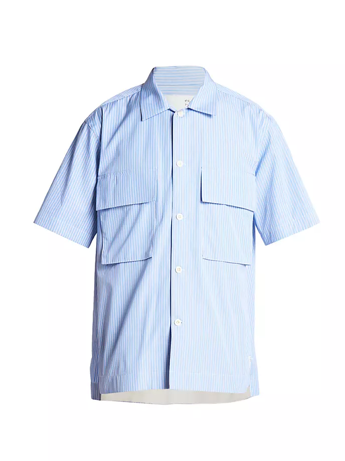 

Рубашка из поплина Thomas Mason Sacai, цвет light blue stripe