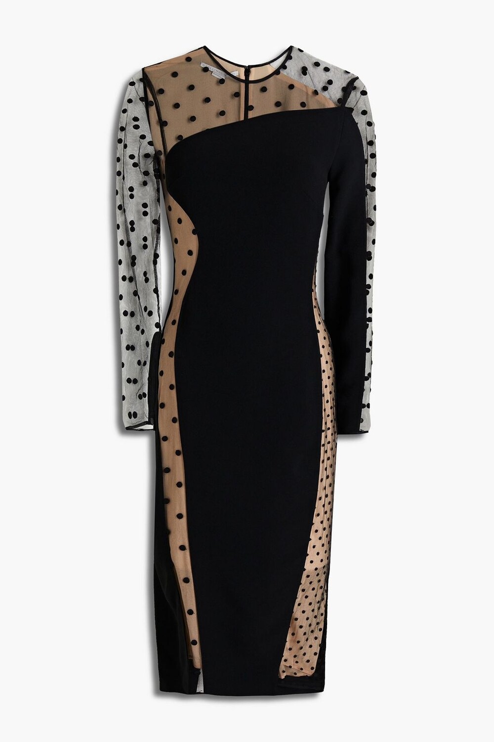 

Платье из тюля и крепа в горошек STELLA MCCARTNEY, черный