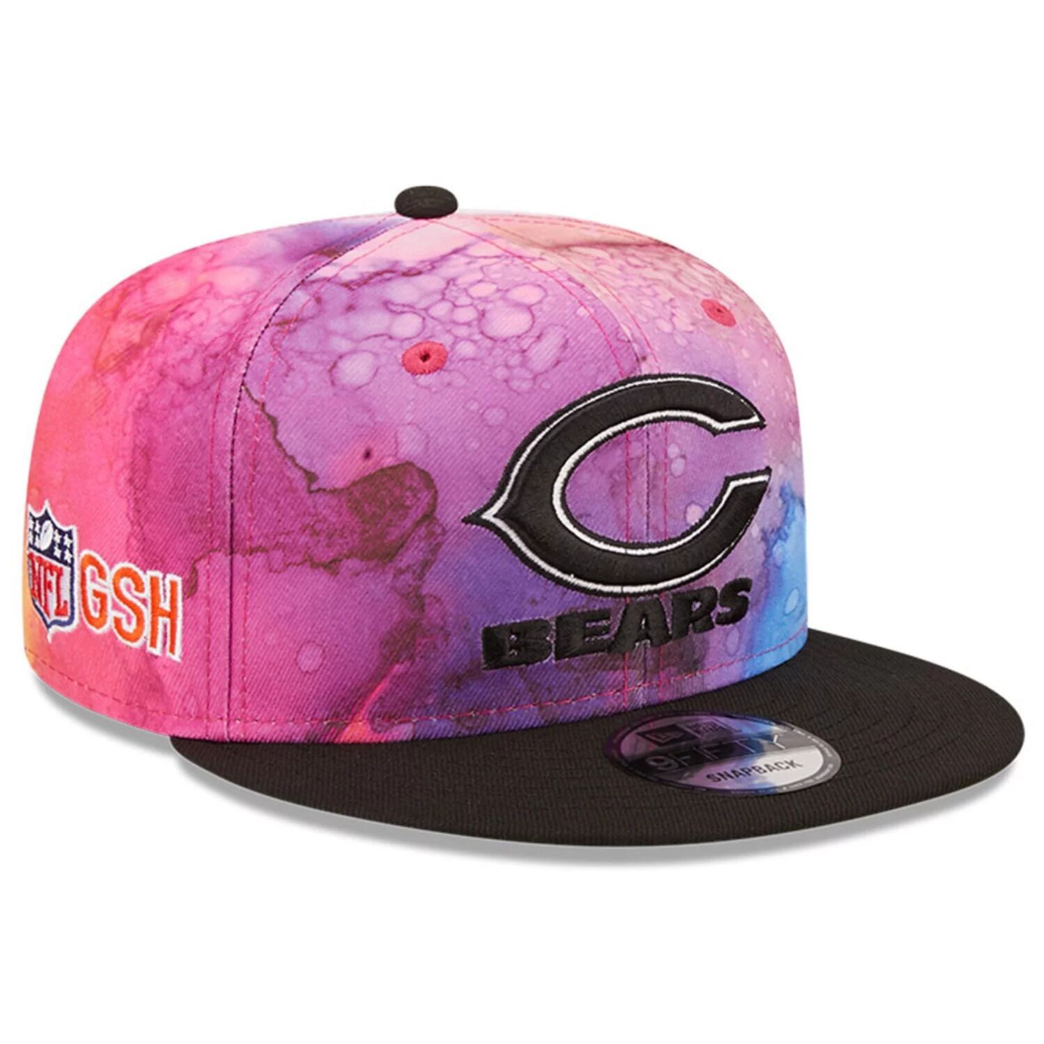 

Мужская кепка New Era розового/черного цвета Chicago Bears 2022 NFL Crucial Catch 9FIFTY Snapback