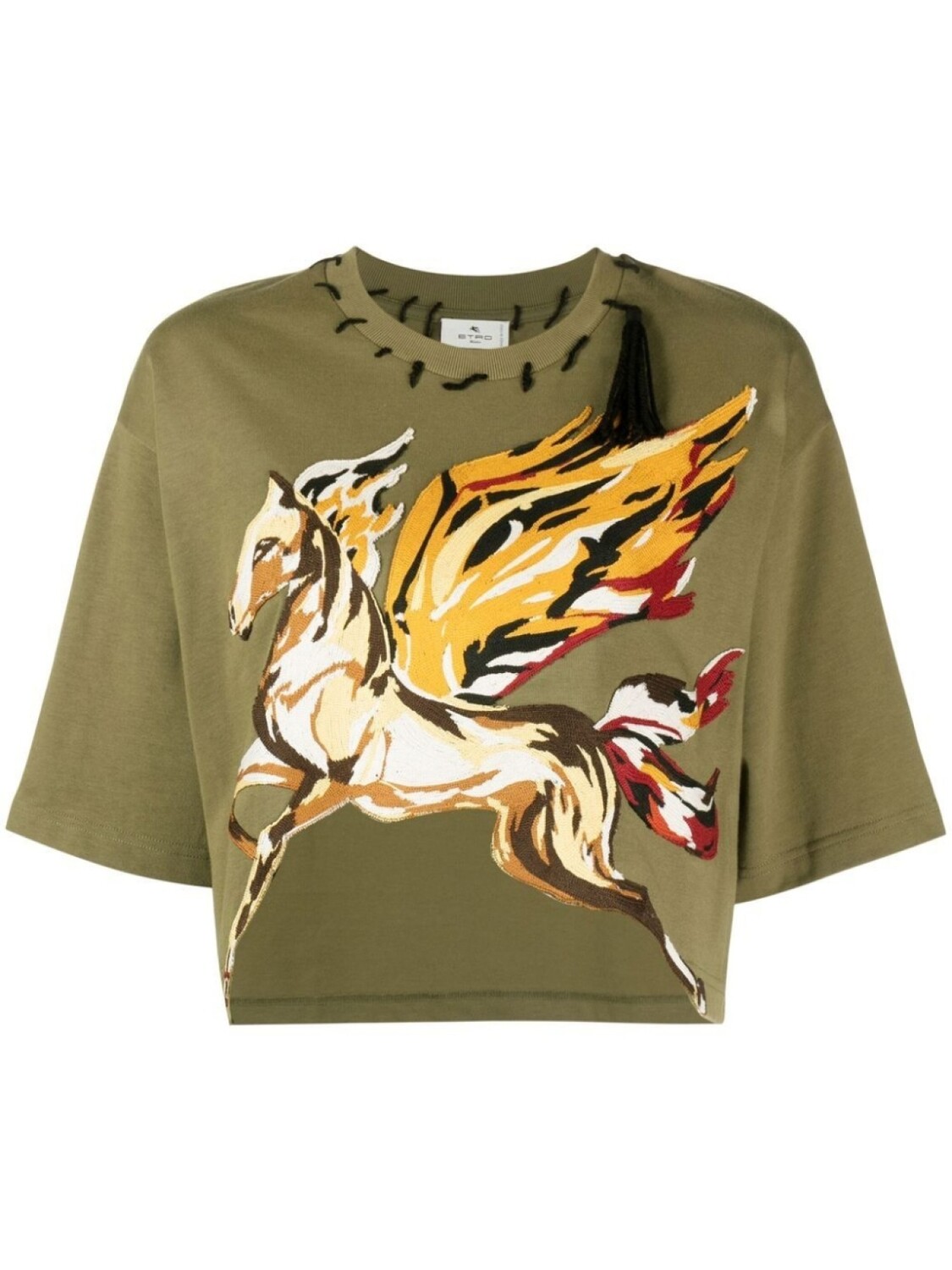 

ETRO футболка с нашивкой Pegaso, зеленый