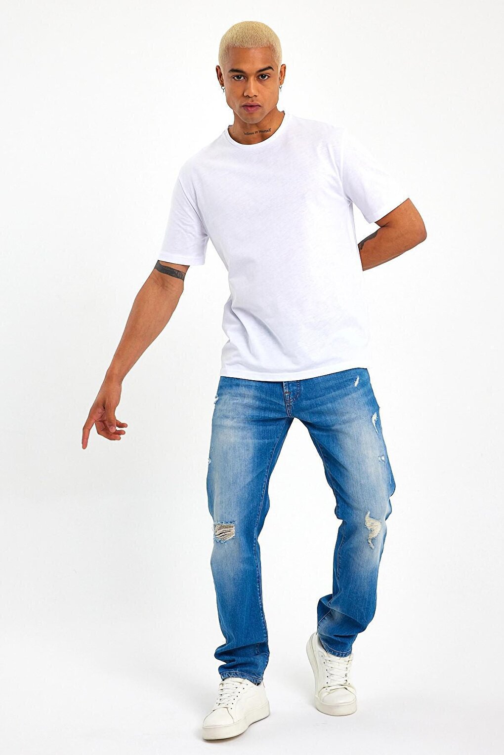 Мужская футболка оверсайз с круглым вырезом SPR21Y30 Süperlife, белый футболка мужская оверсайз demix белый