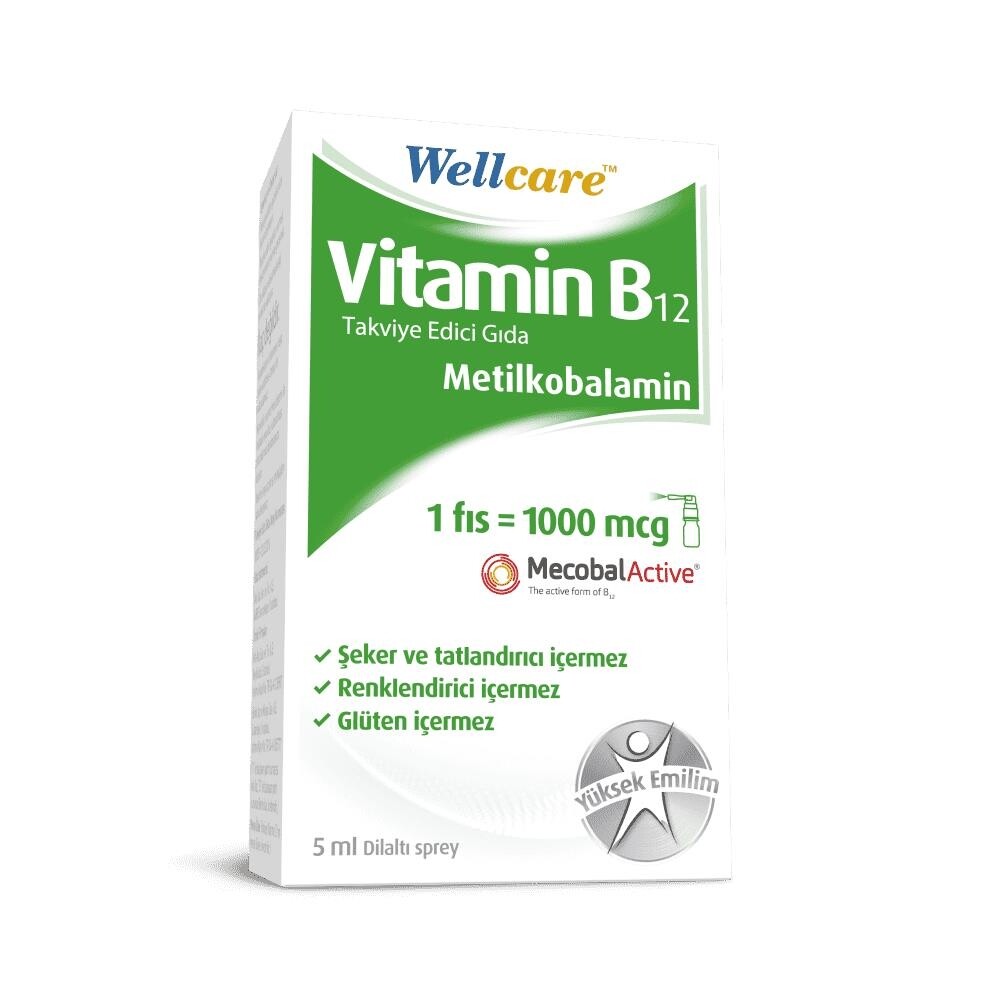 

Wellcare Витамин B12 1000 мкг Подъязычный спрей 5 мл