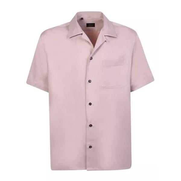 

Футболка cotton-linen blend shirt Brioni, розовый