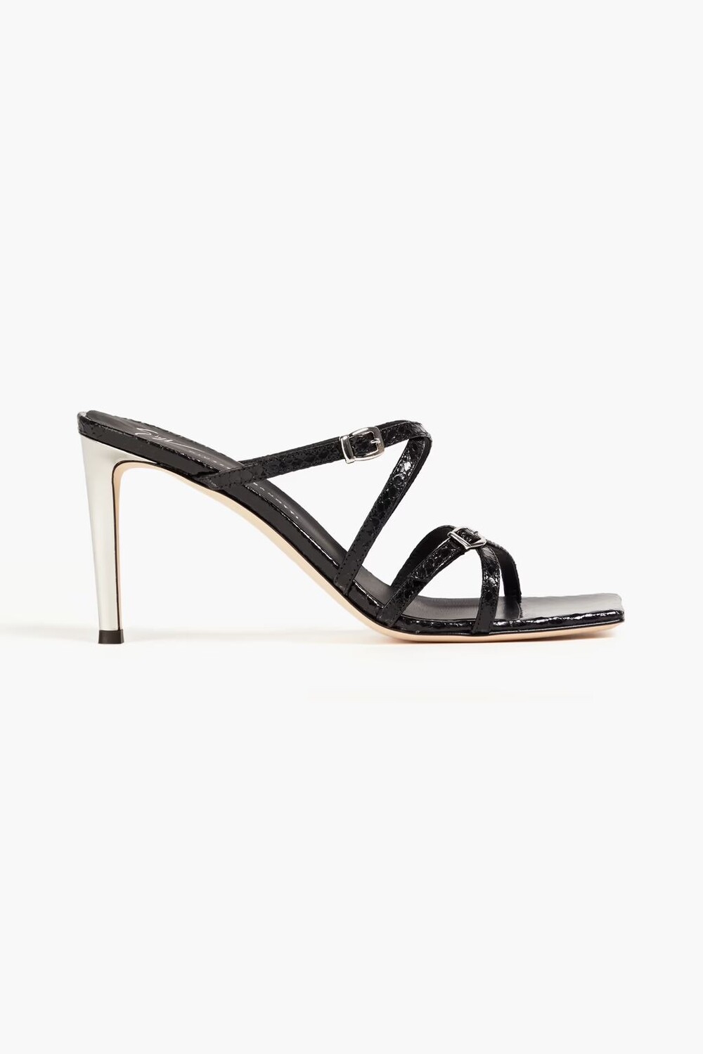 

Мюли Vanilla 85 со змеиным эффектом Giuseppe Zanotti, черный