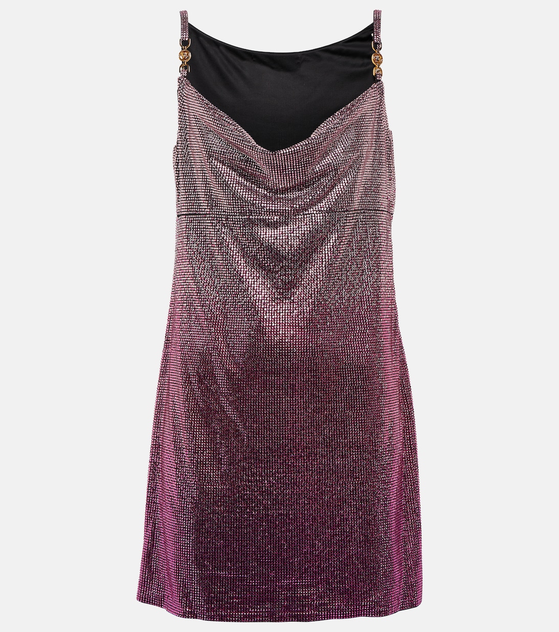 Мини-платье с кристаллами VERSACE, фиолетовый