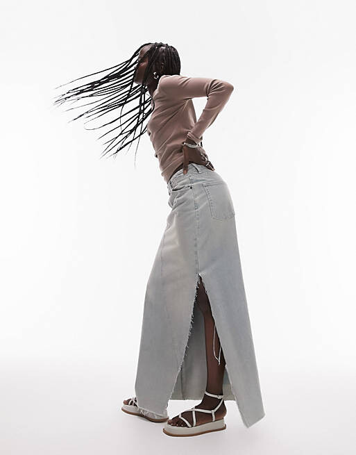 

Узкий топ с длинными рукавами Topshop