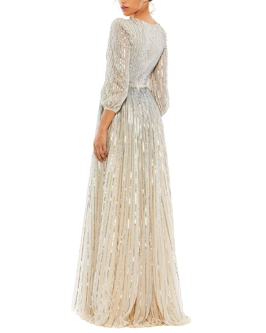 

Платье Mac Duggal с пайетками и запахом, серый