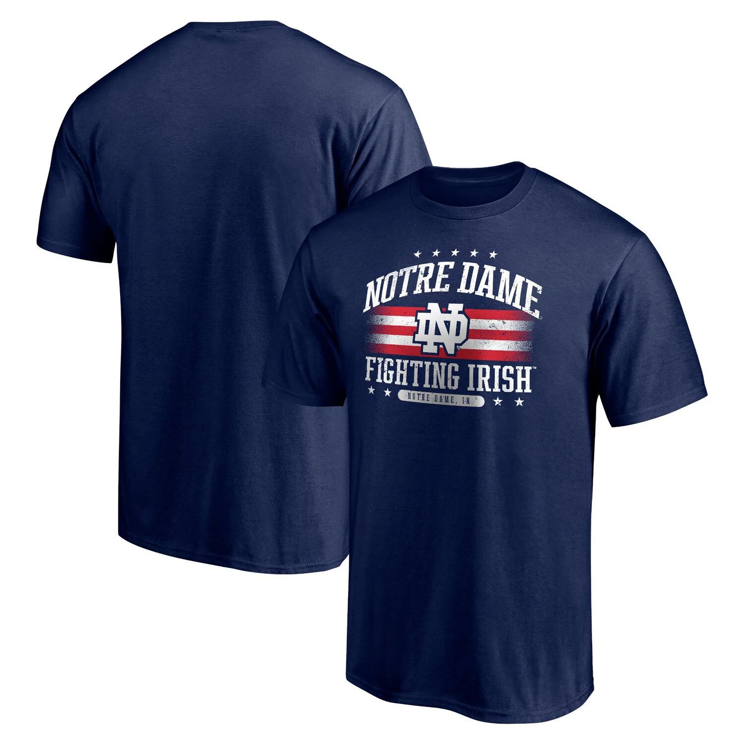 Мужская темно-синяя футболка с логотипом Fanatics Notre Dame Fighting Irish Americana