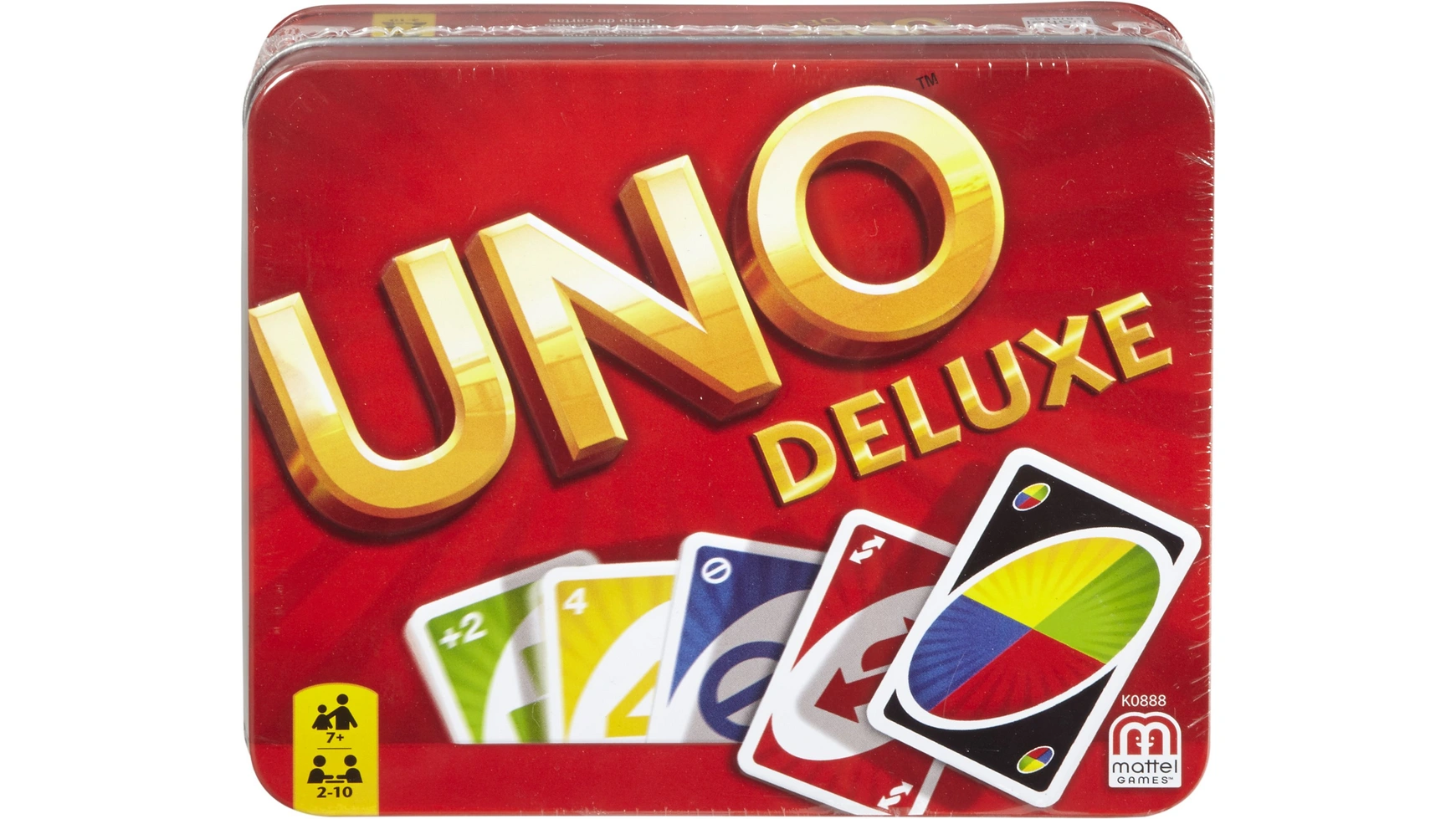 Металлическая коробка Mattel Games UNO Deluxe, карточная игра, настольная игра, детская игра mattel card game uno deluxe