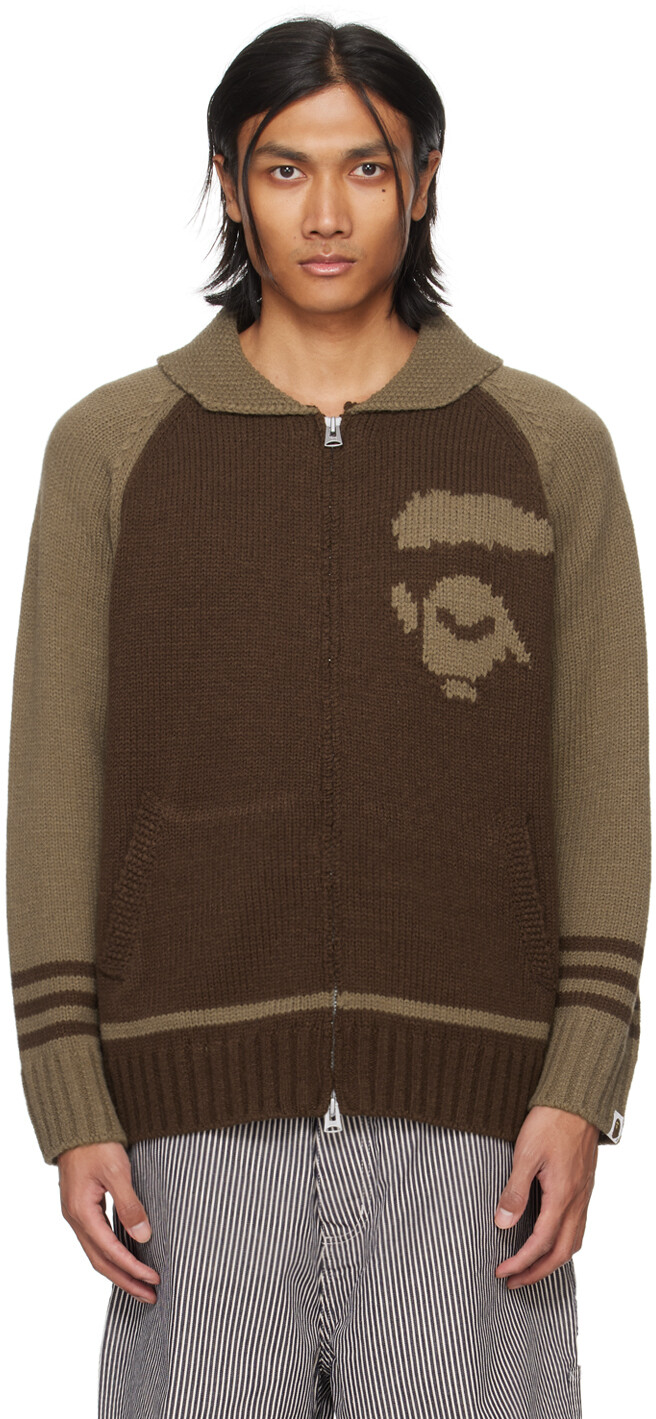 

Коричневый кардиган интарсии Bape